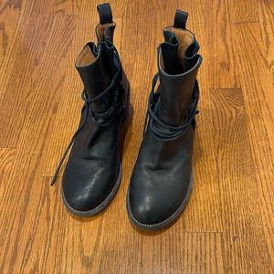 Black leather P Minjo boots. Like new.
